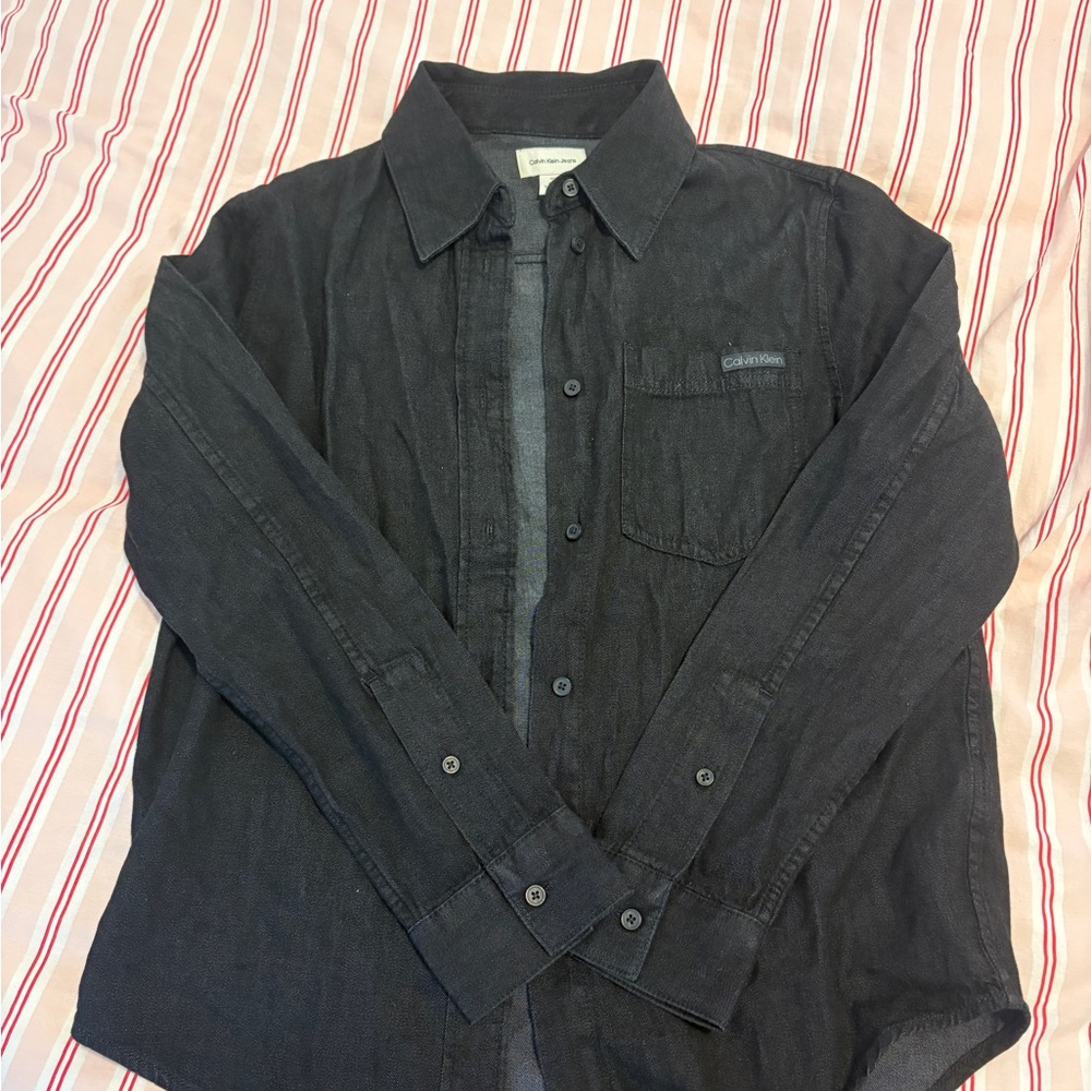 NEVER WORN Calvin Klein Unisex Dark Charcoal Button-Down Shirt Jacket